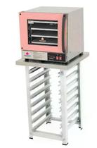 Kit - Forno Turbo Elétrico Fast Oven PRP-004 Plus 220V Rosa + Bancada MES-004 - Progás