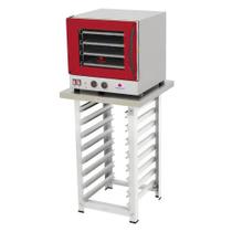 Kit Forno Turbo Eletrico Fast Oven Prp-004 Vermelho 220V + Bancada Mes-004 - Progas Kit Forno Turbo Eletrico Fast Oven Prp-004 Vermelho 220V + Bancada Mes-004 - Progas