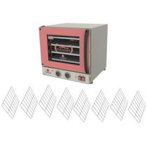 Kit Forno Turbo Elétrico Profissional Analogico Prp-004 g2 220v Rosa + 8 Grades - Progás Kit Forno Turbo Elétrico Profissional Analogico Prp-004 g2 220v Rosa + 8 Grades - Progás