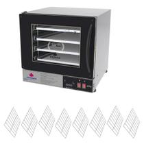 Kit Forno Turbo Elétrico Profissional Digital Prp-004 Plus 127v Preto + 8 Grades - Progás