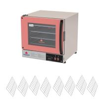Kit Forno Turbo Elétrico Profissional Digital Prp-004 Plus 220v Rosa + 8 Grades - Progás Kit Forno Turbo Elétrico Profissional Digital Prp-004 Plus 220v Rosa + 8 Grades - Progás