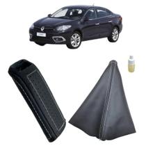 Kit Forro Coifa E Capa Couro Puxador Freio De Estacionamento Fluence 2011 Á 2018