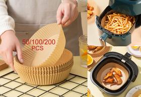 Kit Forro De Papel Descartável Antiderrapante Para Airfryer Esteira A Vapor Tapetes De Cozimento