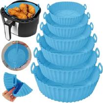 Kit Forro de Silicone com Alça Antiaderente para Airfryer - Kit com 6 Peças