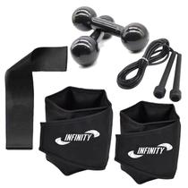Kit fortalecimento com Caneleira 3 kg + Mini band Forte + Halter 3 kg+ corda Kit fortalecimento com Caneleira 3 kg + Mini band Forte + Halter 3 kg+ corda