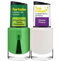 Kit Fortalecimento E Acabamento De Unhas Fortalex E Top Coat