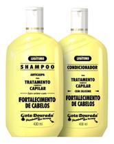 Kit Fortalecimento Shampoo Condicionador Tônico Gota Dourada 430ml