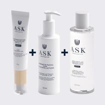Kit Fotoprotetor Solar , Sabonete com Gluco e Água Micelar ASK