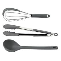 Kit Fouet Pegador Concha Tramontina Moldê Inox Cabo Silicone