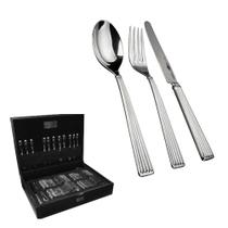 Kit fracalanza faqueiro madrid 130 peças em aço inoxidável 18/10 4,0mm e estojo