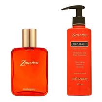 KIT Fragrância Zanzibar + Óleo em Creme Mahogany 350ml KIT Fragrância Zanzibar + Óleo em Creme Mahogany 350ml