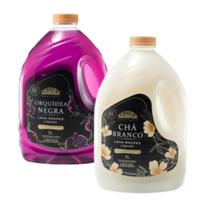 Kit Fragrâncias Lava Roupas Sabão Líquido 3L Coala Chá Branco E Orquídea Negra Limpeza Todas Cores Tecidos Tira Mancha Mau Cheiro Alto Rendimento