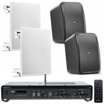 Kit Frahm Amplificador Slim 2700 160W 2 Canais mais 02 Arandelas Quadrada HS 6 pol 70W e 02 Caixas Acústicas Outdoor Passiva 70W Kit Frahm Amplificador Slim 2700 160W 2 Canais mais 02 Arandelas Quadrada HS 6 pol 70W e 02 Caixas Acústicas Outdoor Passiva 70W