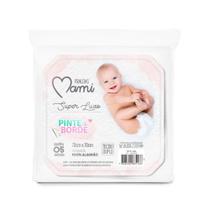 Kit Fralda Bebê Branca Pinte e Borde 05 Pçs 70x70Cm Papi Kit Fralda Bebê Branca Pinte e Borde 05 Pçs 70x70Cm Papi