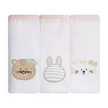 Kit Fralda Bebê Gifts Papi Friends Gatinha 70x70Cm 03 Un