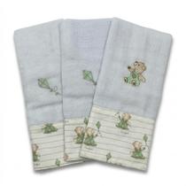 Kit Fralda Bebê Ombro Boca 3 Unidades Absorvente Cor:Urso Kit Fralda Bebê Ombro Boca 3 Unidades Absorvente Cor:Urso