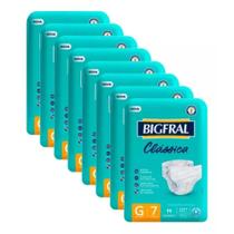 Kit Fralda Bigfral Clássica G C/8 pacotes de 7 Lâminas Cada Kit Fralda Bigfral Clássica G C/8 pacotes de 7 Lâminas Cada