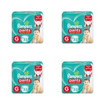 Kit Fralda Calça Pampers Pants Ajuste Total - Tam G - ATACADO BARATO - 208 Tiras