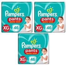 Kit Fralda Calça Pampers Pants Ajuste Total - Tam XG - 11 a 15kg - BARATO ATACADO - 138 Tiras