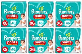 Kit Fralda Calça Pampers Pants Ajuste Total - Tam XG - 11 a 15kg - BARATO ATACADO - 276 Tiras