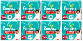 Kit Fralda Calça Pampers Pants Ajuste Total - Tam XXG - +14kg - BARATO ATACADO - 336 Tiras