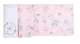 Kit Fralda Com 3 Pçs Estampa Bordada Borboletas Papi