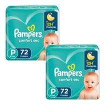 Kit Fralda Confort Sec P 144 Unidades - Pampers