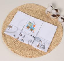 Kit Fralda de Boca Bebê 100% Algodão Estampada Variedades Menino