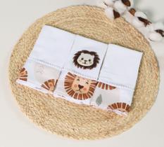 Kit Fralda de Boca Bebê 100% Algodão Estampada Variedades Menino
