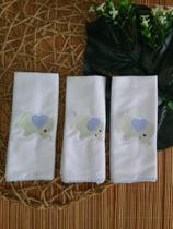 Kit Fralda De Boca ELEFANTINHO AZUL em Malha Bordada para Bebê Menino 3 Peças Kit Fralda De Boca ELEFANTINHO AZUL em Malha Bordada para Bebê Menino 3 Peças