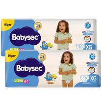 Kit Fralda Descartável Babysec UltraSec Hiper XG 56 Unidades - 2 Unidades