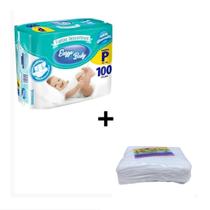 Kit Fralda Descartável Bebê Infantil Enzzo Baby Toalha Umedecida com 50 Unidades