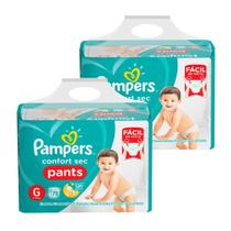Kit Fralda Descartável Confort Sec Pants Ajuste Total G 144 Unidades - Pampers
