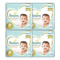 Kit Fralda Descartável Pampers Premium Care P com 160 Unidades Kit Fralda Descartável Pampers Premium Care P com 160 Unidades