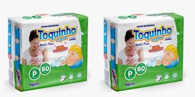 Kit Fralda Descartável Toquinho de Gente Basic Plus Tamanho P - 160 Tiras