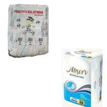 Kit Fralda Geriátrica Adulto Descartável Unissex Balatinha 2 Linha Com Absorvente Adulto Absorv Tam. M
