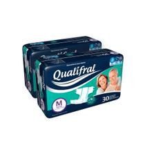 Kit Fralda Geriátrica Qualifral Econômico M 60 Unidades