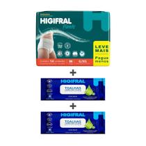 Kit Fralda Higifral Pants + 2 Toalhas Umedecidas Higifral