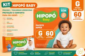 Kit Fralda Hipopó Tam G + Toalha Umedecida Hipopo c/ 50 Kit Fralda Hipopó Tam G + Toalha Umedecida Hipopo c/ 50