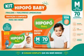 Kit Fralda Hipopó Tam M + Toalha Umedecida Hipopo c/ 50 Kit Fralda Hipopó Tam M + Toalha Umedecida Hipopo c/ 50