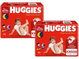 Kit Fralda Huggies Supreme Care Tam. XXG - 14 até 18kg 116 Unidades