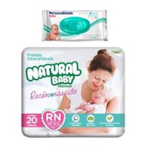 Kit Fralda Natural Baby RN + Toalha Umedecida Personalidade