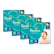 Kit Fralda Pampers Confort Sec Mega M 88 unidades + 76 unidades Kit Fralda Pampers Confort Sec Mega M 88 unidades + 76 unidades