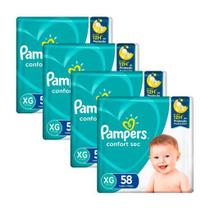 Kit Fralda Pampers Confort Sec Nova Super Tamanho XG 232 Unidades Kit Fralda Pampers Confort Sec Nova Super Tamanho XG 232 Unidades