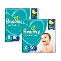 Kit Fralda Pampers Confort Sec Super Tamanho G 120 Tiras