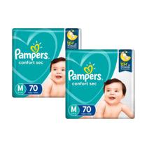 Kit Fralda Pampers Confort Sec Super Tamanho M 140 Tiras