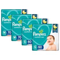 Kit Fralda Pampers Confort Sec Super tamanho M com 140 unidades + G com 120 unidades Kit Fralda Pampers Confort Sec Super tamanho M com 140 unidades + G com 120 unidades