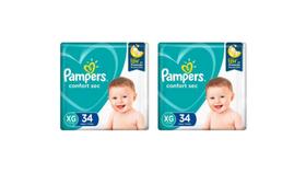 Kit Fralda Pampers Confort Sec Tam. XG (11 a 15kg) - 68 Un - ATACADO BARATO