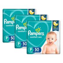 KIt Fralda Pampers Confort Sec Tamanho P Com 150 Unidades