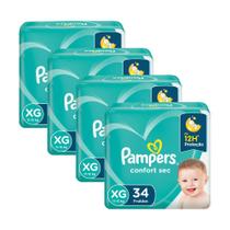 Kit Fralda Pampers Confort Sec Tamanho XG com 136 Unidades